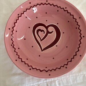 Pink Heart Ceramic Bowl - So Cute! 💖